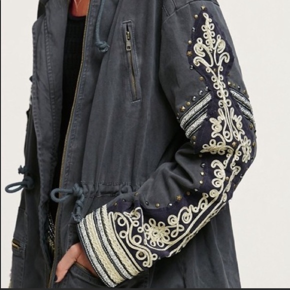 Free People Jackets & Blazers - Free People embellished hooded jacket